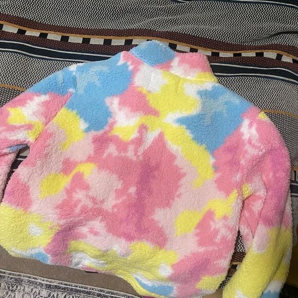 Cozy Multi Color Sherpa Long Sleeve Quarter Zip NWOT Large - Picture 3 of 3